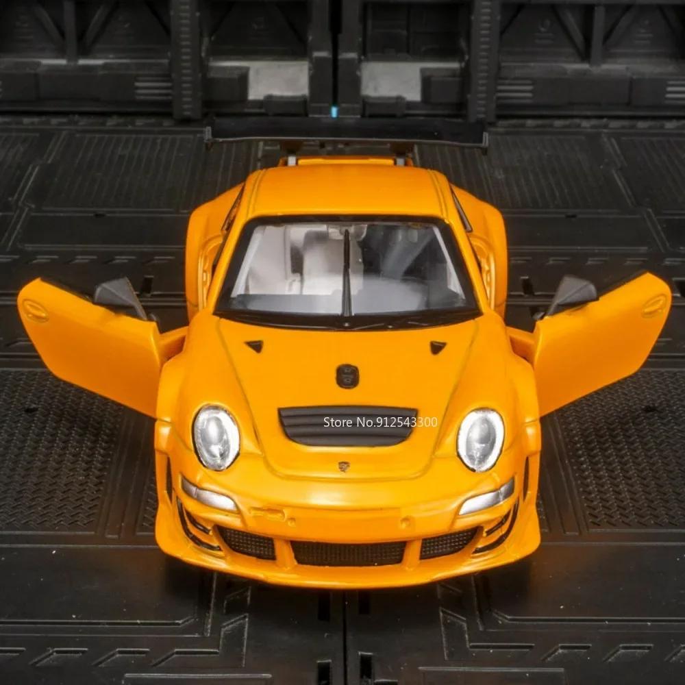 Maßstab 1:32 Porsche 911 GT3 RSR Legierung Modellauto Spielzeug Hohe Simulation Diecast Metall Sound Licht Zurückziehen Sammlung Kinder Spielzeug Geschenk