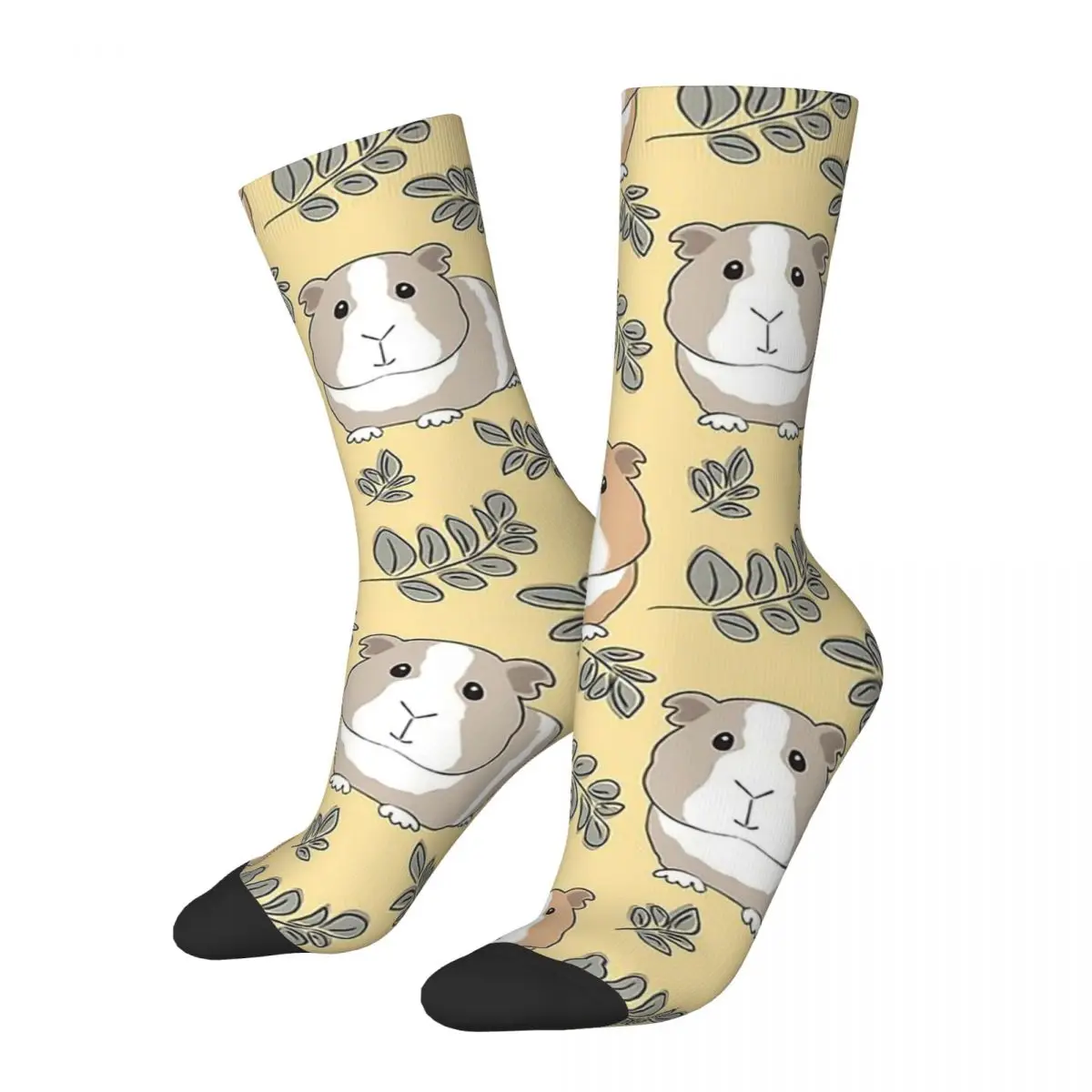 

Guinea On Yellow Capybara Unisex Winter Socks Windproof Happy Socks Street Style Crazy Sock