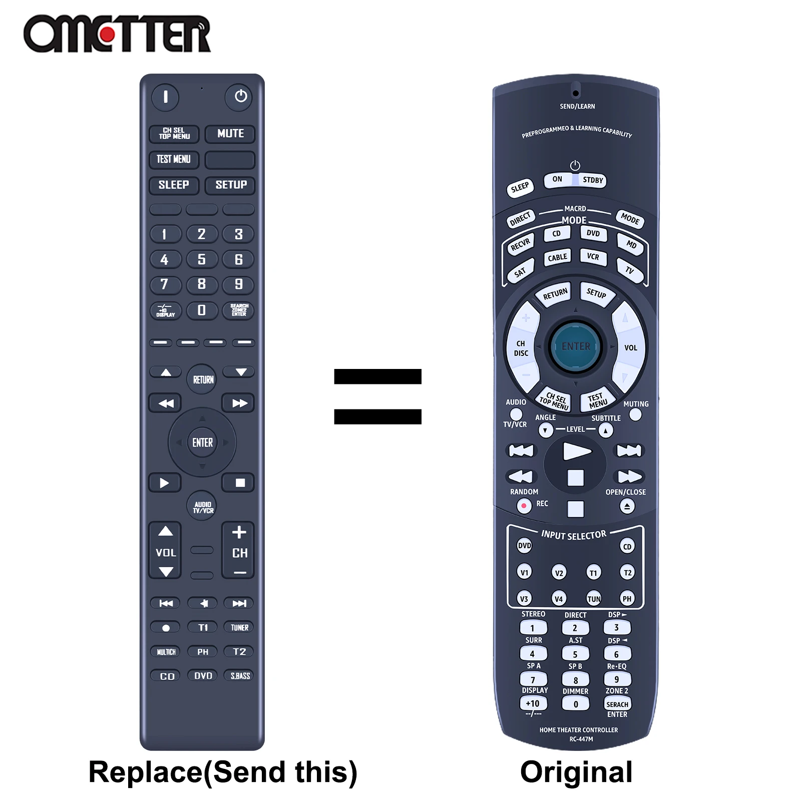 

New RC-447M Replacement Remote Control For Onkyo TX-SR504 TXDS959 TXDS595