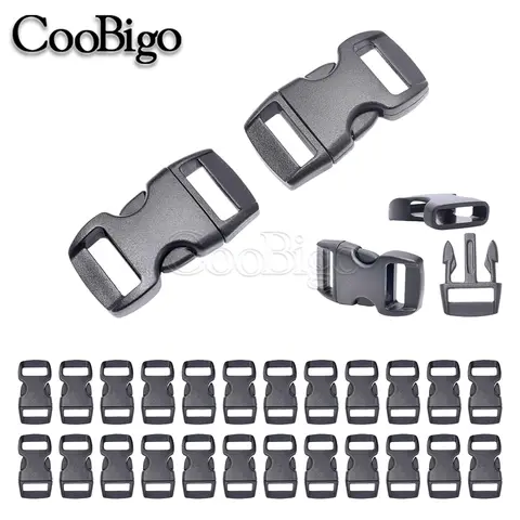 50 Uds. De Paracord curvo de 3/8 ", pulsera con hebilla, Clip paracaídas, cuerda 550, proyecto de Paracord para campamento al aire libre, Collar para mascotas, accesorios DIY