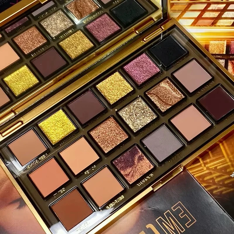 لوحات ظلال العيون الذهبية لؤلؤة وردية ذهبية سوداء بيرليسسينت تدفق بريق ماتي عينيه لوحة ماكياج 18 لون فاسق نمط جديد #2