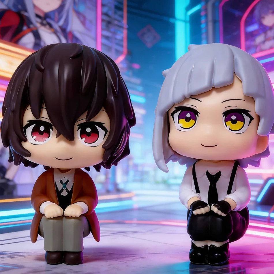 

Bungou Stray Dogs Anime Figure Look Up Nakajima Atsushi Action Figure Q Version Dazai Osamu Figurine PVC Collection Toys