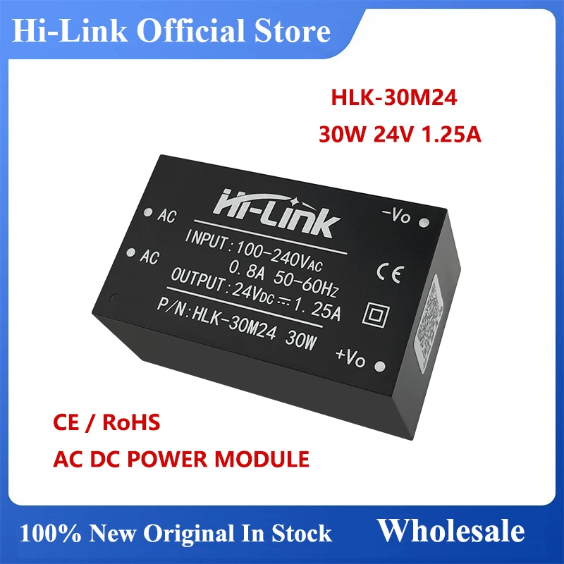 

2pcs/lot HLK-30M24 Hi-Link AC DC Converter Step Down Intelligent Module 30W 24V 1.25A Output Power Supply Consumer Electronics