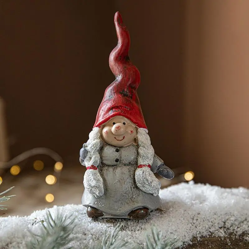 Gnome resina statua babbo natale ornamento scultura gnomo figurina decorazione con colore brillante per lo studio delle camere da letto dei centri commerciali