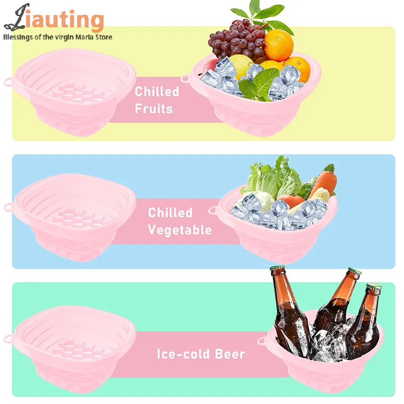 وعاء حمام الثلج للوجه يغرق غمس الوجه للطي الجليد الوجه مغسلة الوجه أداة العناية بالبشرة للسفر المنزلي