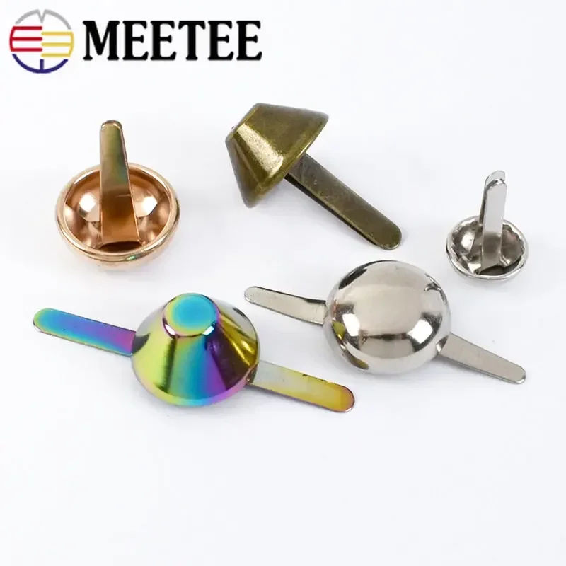 50/100Pcs 10/12/15mm Metal Bag Two-legged Nails Rivet Buckles Handbag Decorative Clasps DIY Leather Luggage Hardware Accessories