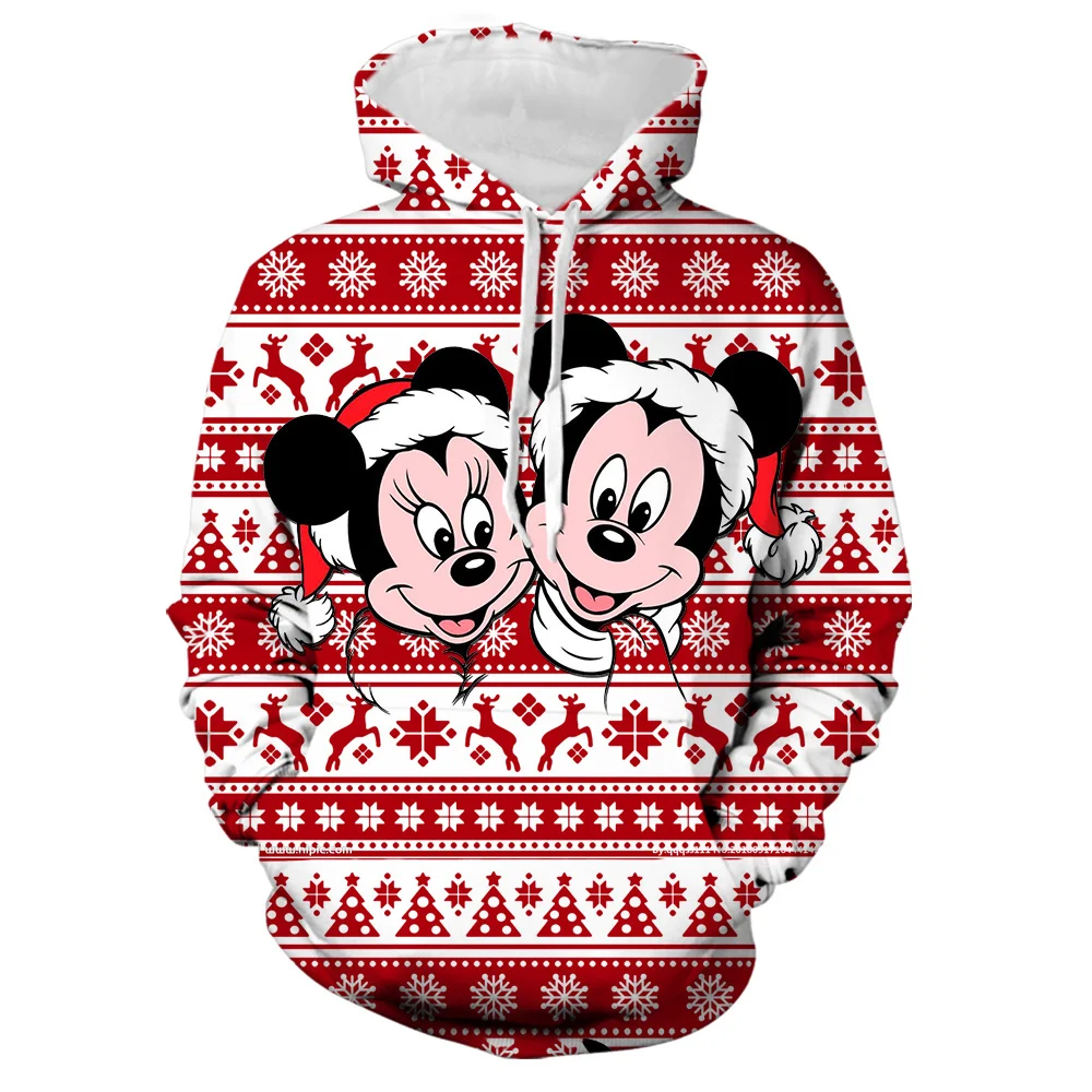 

Merry Christmas Autumn Men and Women Disney Hoodies Cute Cartoon Mickey Minnie Hoodies Couple Fashion Jacket Casual Hoodies