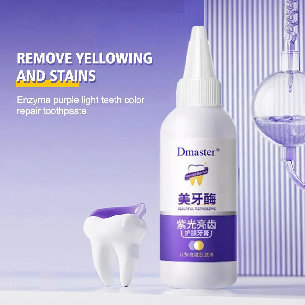 Dmaster dentes branqueamento enzima pasta de dentes remover placa dental mousse limpeza manchas respiração higiene hea beleza fresca oral p0e8