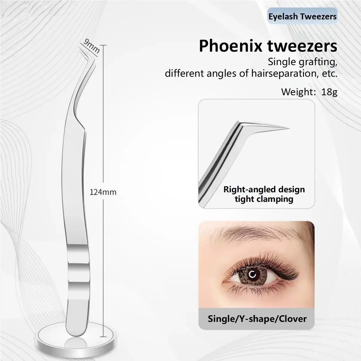 Sliver Stainless Steel Tweezers Anti-static For Eyelash Extension Careful Storage High precision Divide Volume Eyelash Isunley