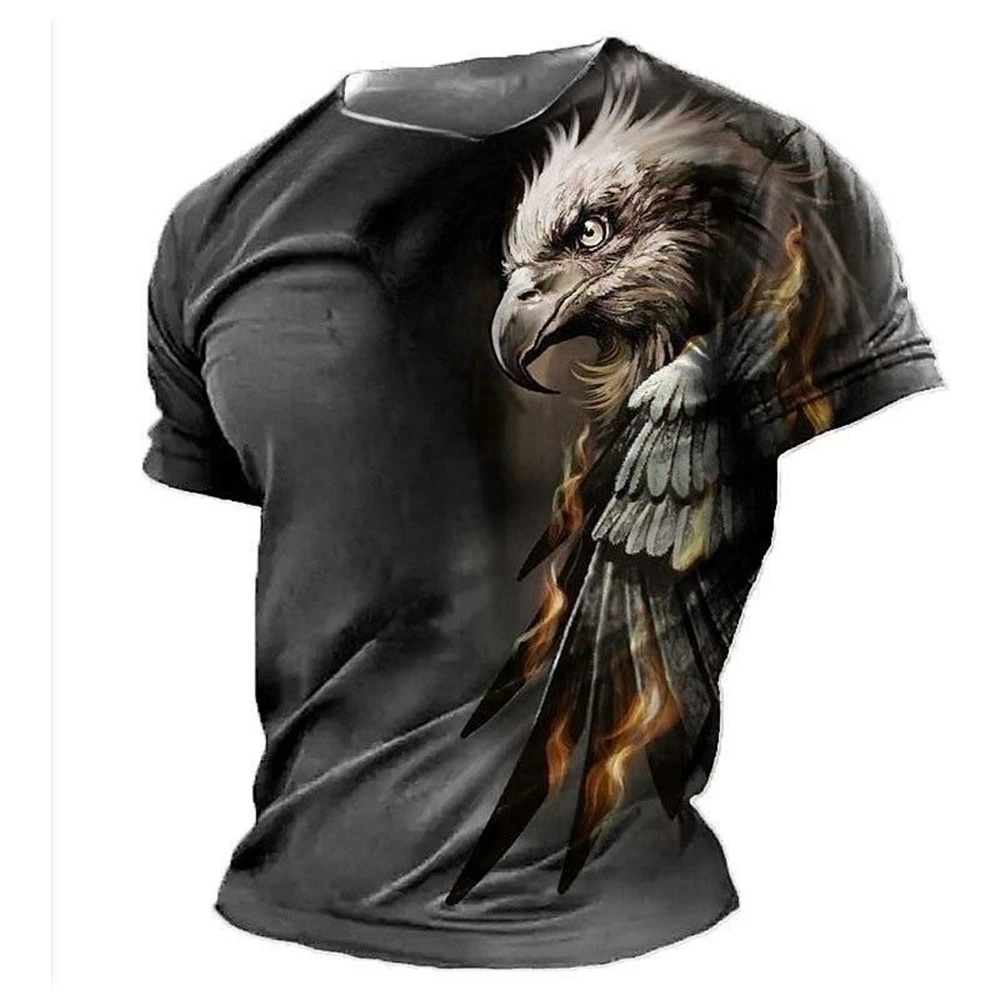 

Fashion Men's T-Shirt Animal Print Short Sleeve Tops Quick Dry Pullover Loose Oversized Vintage T-Shirt For Men Casual Tee Shirt