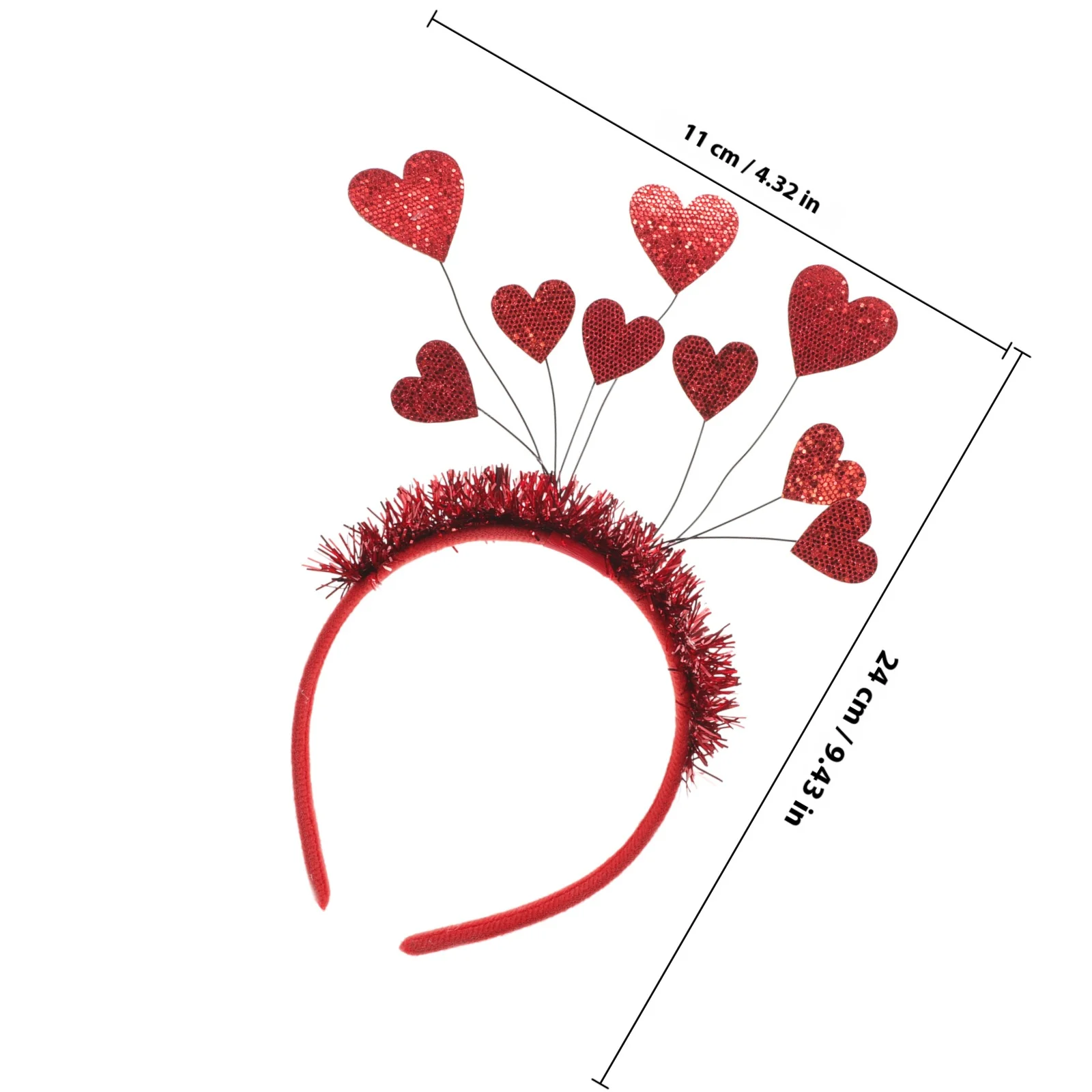 لامعة الحب القلب هيرباند عيد الحب موضوع عقال حفل زفاف إكسسوارات الشعر تألق الحب تصميم الشعر هوب