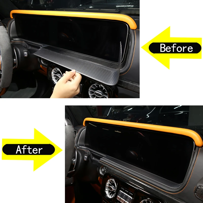 For 2019-2020 Mercedes-Benz G-Class G63 G350 G500 real carbon fiber car display decorative frame interior decoration accessories