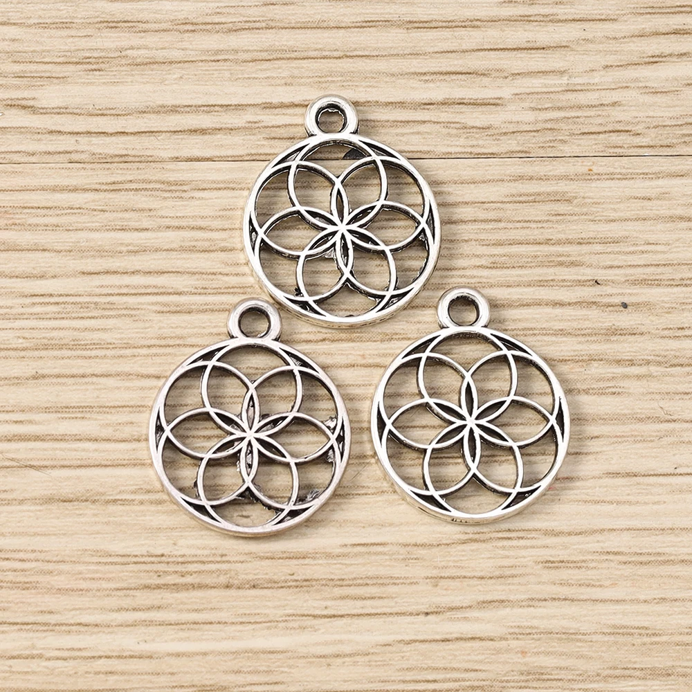 Tusember 20 Stück Legierungs-Pflanzenanhänger, Metall-Blatt-Blumen-Baum-Charms für Schmuckherstellung, Ohrringe, Halsketten, DIY-Armband-Zubehör – Detail 1