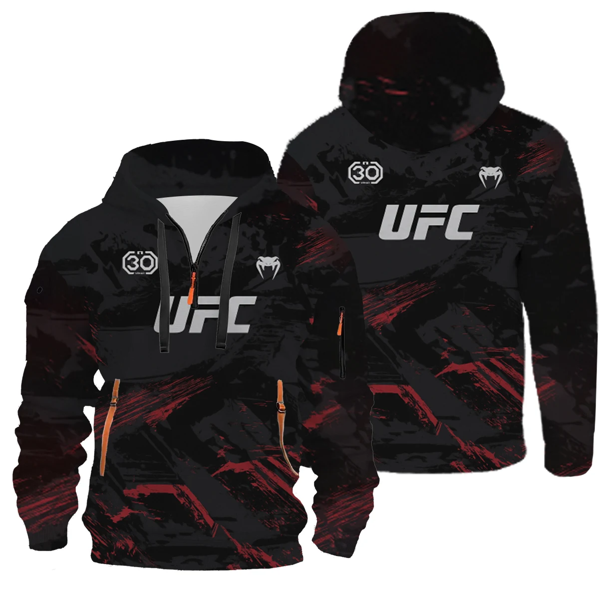 

Толстовка с капюшоном, мужская UFC, осенне-зимний стиль, флисовый дизайн с внутренними рукавами и карманами, свободный и универсальный повседневный спортивный топ