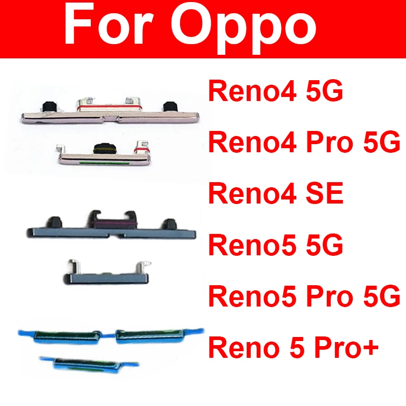 

For OPPO Reno 4 4Pro 4SE 5 5Pro Plus 5G Power Volume Side Buttons Side Button On Off Power Volume Up Down Side Keypads Parts