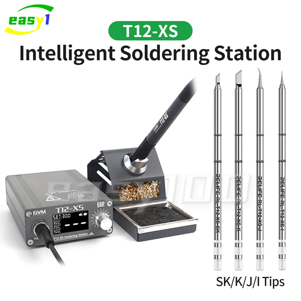 Relfie GVM T12-XS Soldering Station Quick Heating Electronic Welding Iron T12 Soldering Iron Equipment Repair Tools