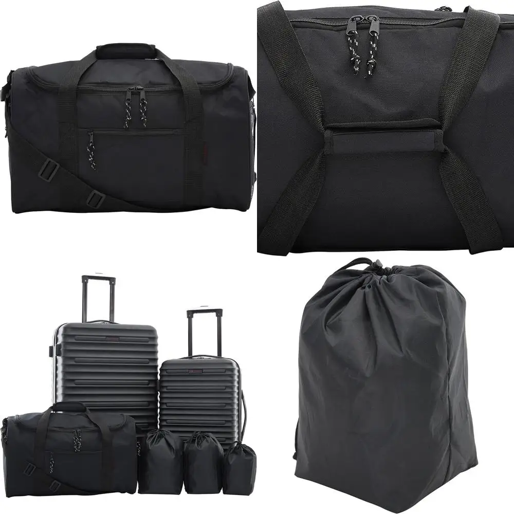 

Orion Large 6-Piece Luggage Set with Travel Accessories, Black