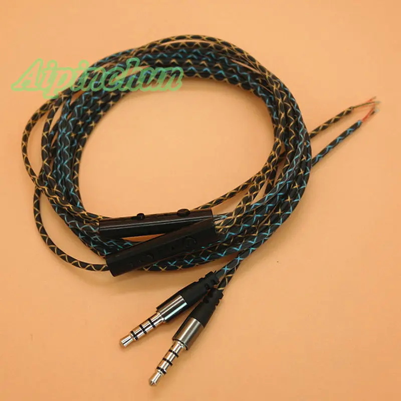 Aipinchun 3,5 мм 4-полюсный аудиокабель для наушников с микрофоном Ремонт Замена наушников 128 см 14-жильный медный провод AA0204