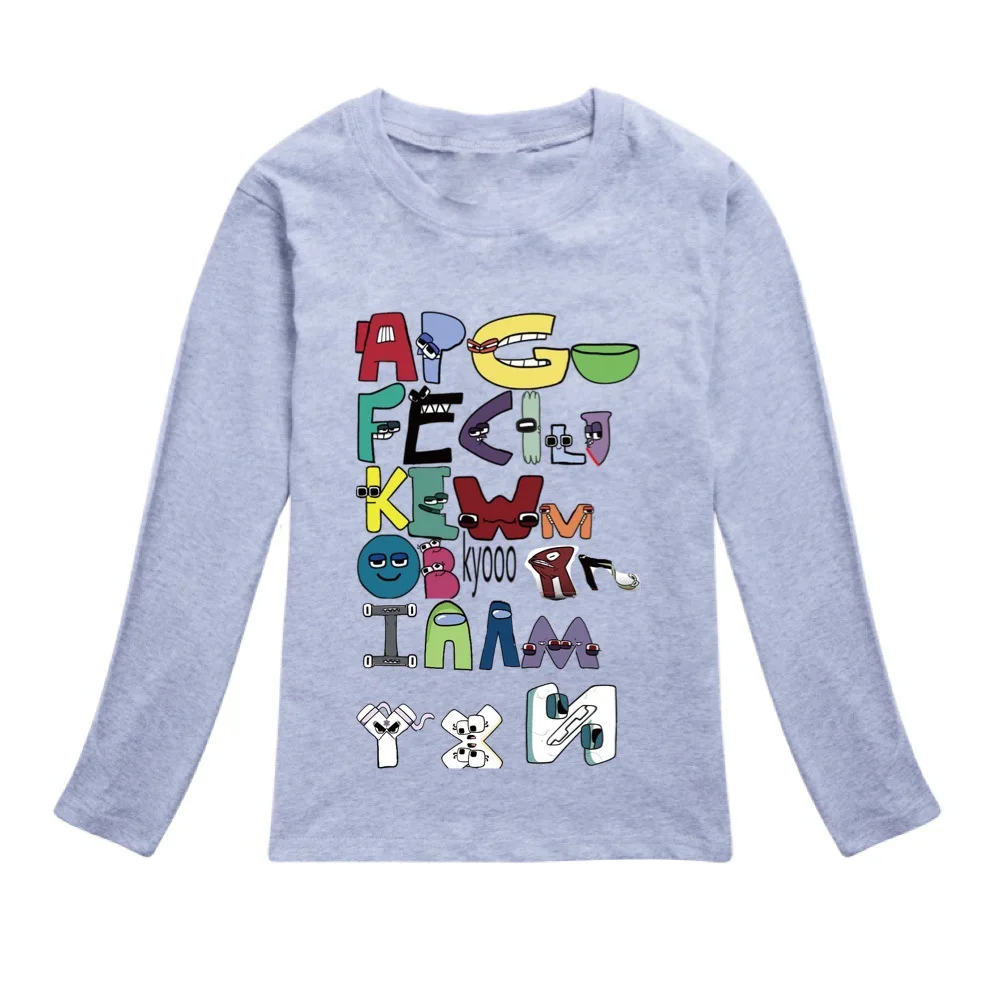 New Kids Alphabet Lore Sweatshirt Baby Boys Casual Long Sleeve Cotton Print O-neck T-shirtFor Girls Children Toddlder Tops