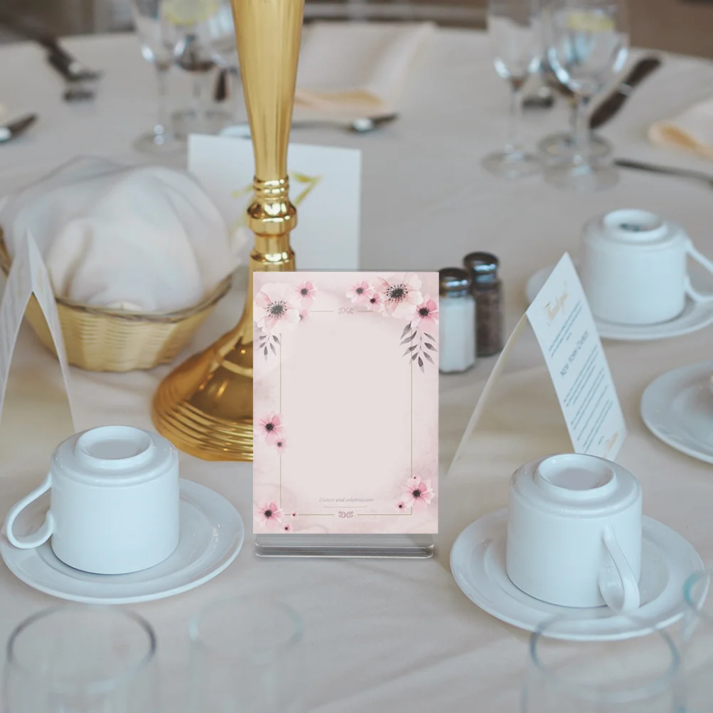 

4Pcs Acrylic Display Stands Clear Sign Holder Small Acrylic Menu Holder Transparent Photo Frame Stand for Tabletop