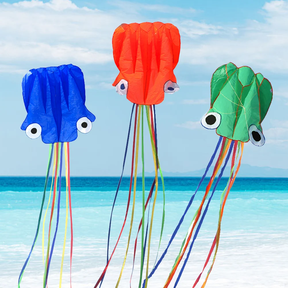 

2 Pcs Colorful Octopus Kite Windy Day Pocket for Kid Animal Fine Workmanship Squid