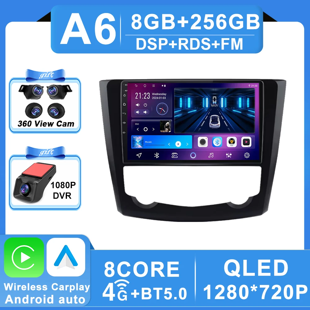 Android 16 Autoradio Voor Renault Kadjar 2015-2019 Navigatie GPS Multimedia Video Player Stereo wifi + 4G Carplay auto 2 DIN DVD
