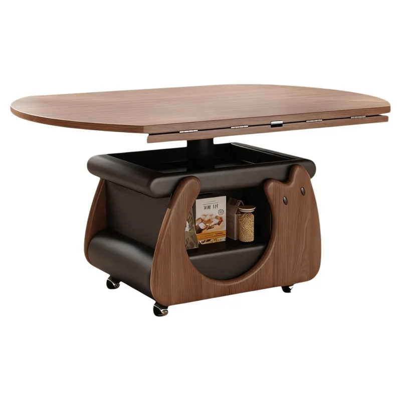 

Solid wood household living room movable folding lifting coffee table