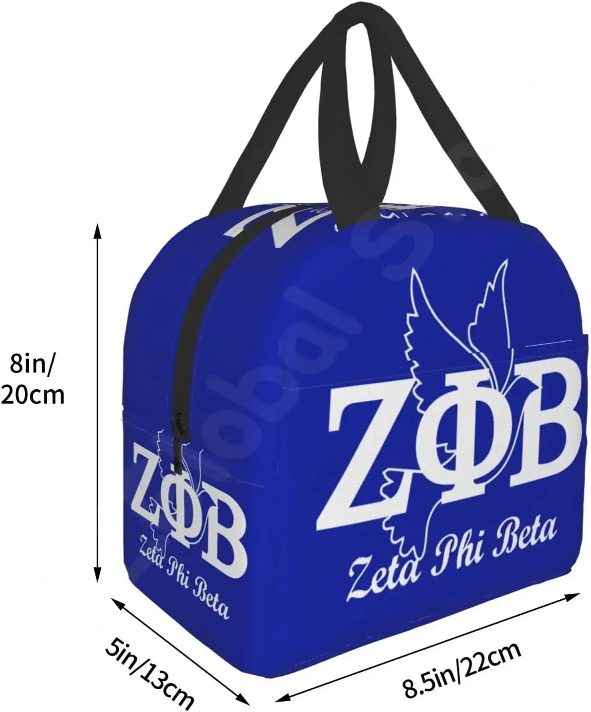 Zeta Phi Beta Thermal Lunch Bag Portable Insulated Lunch Box Tote Bag for Travel Beach Picnic Work Sisters Paraphernalia Gifts