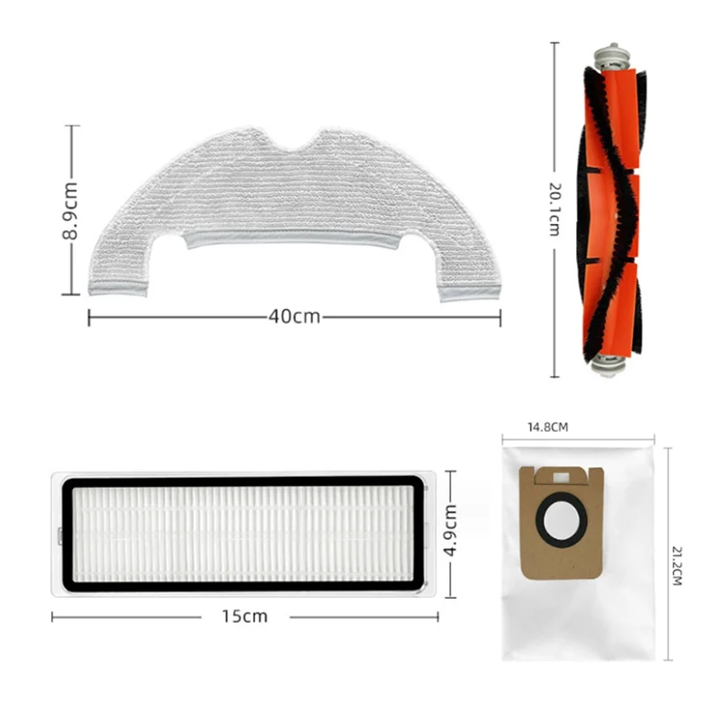 ロボット掃除機交換部品,メインサイドブラシ,フィルターモップ,ダストバッグ,bot d10 plus,rls3d,z10 pro,l10 plus,11個