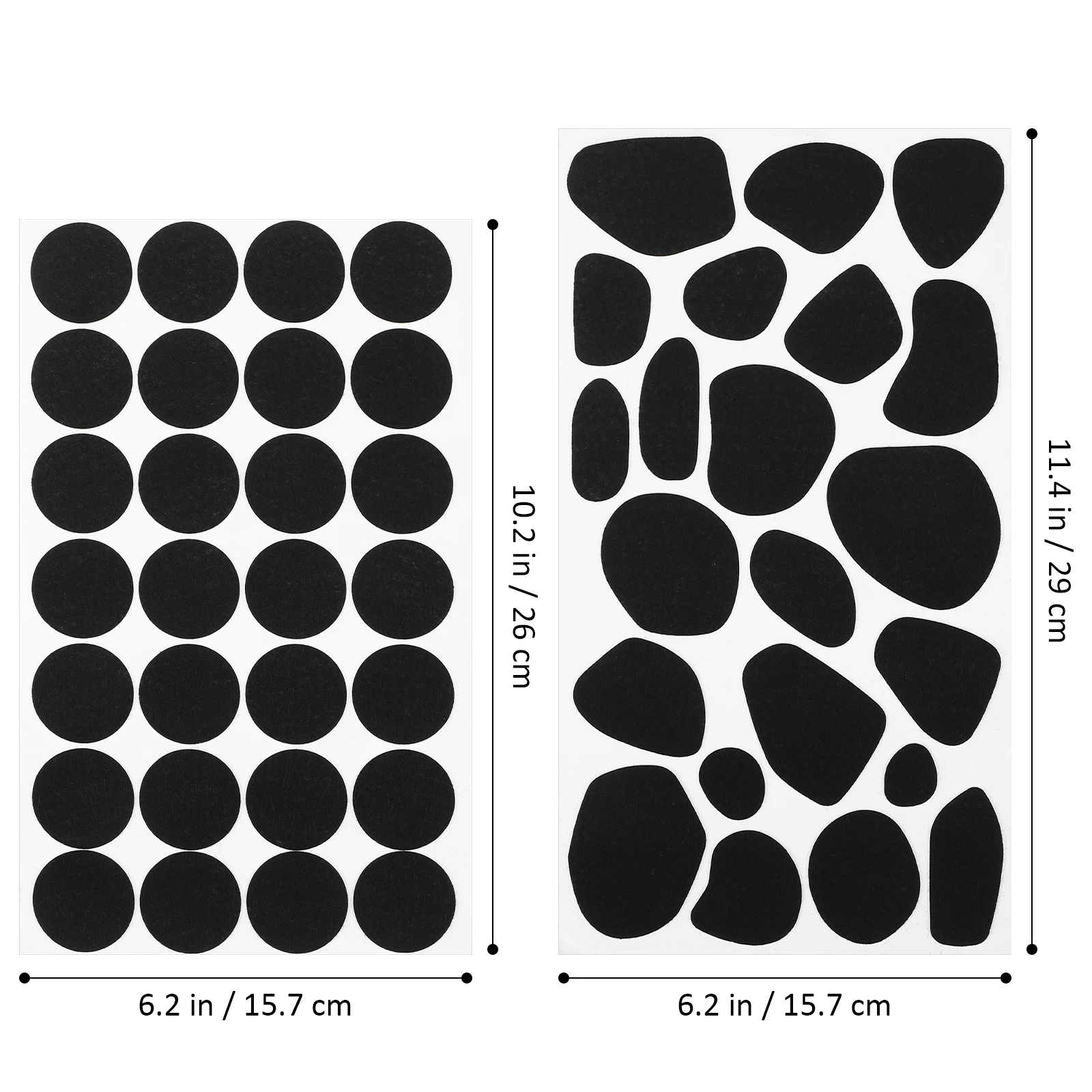 

10 Sheets Adhesive Felt Stickers Self Adhesive Felt Pads Soft Fabric Spots Dalmatian Style for Clothes Jackets Hats DIY Crafts