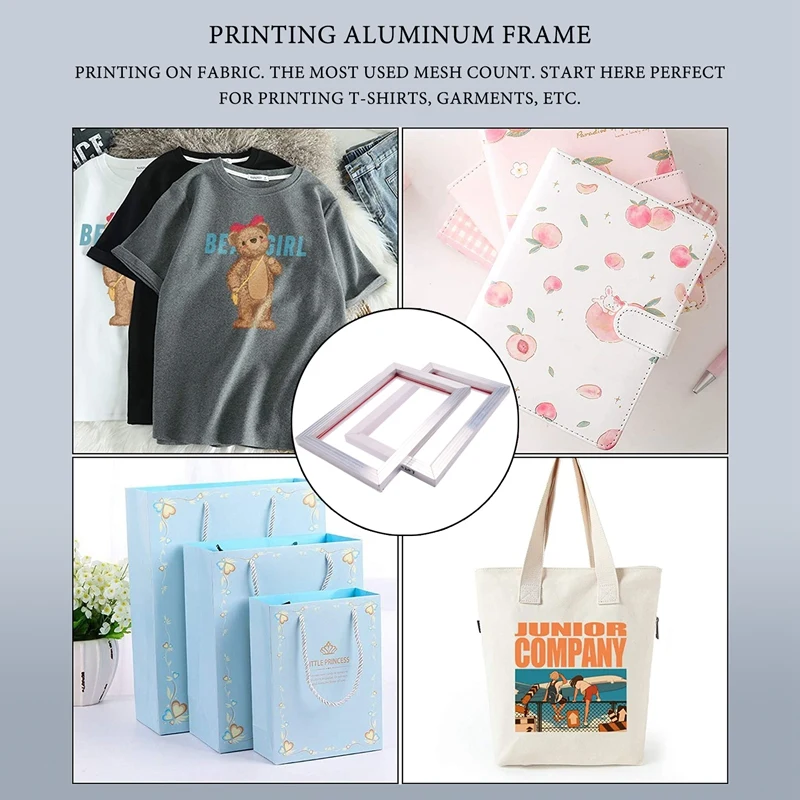 

X59A_2Pcs A4 Printing Aluminum Frame Stretched 120T Silk Polyester Screen