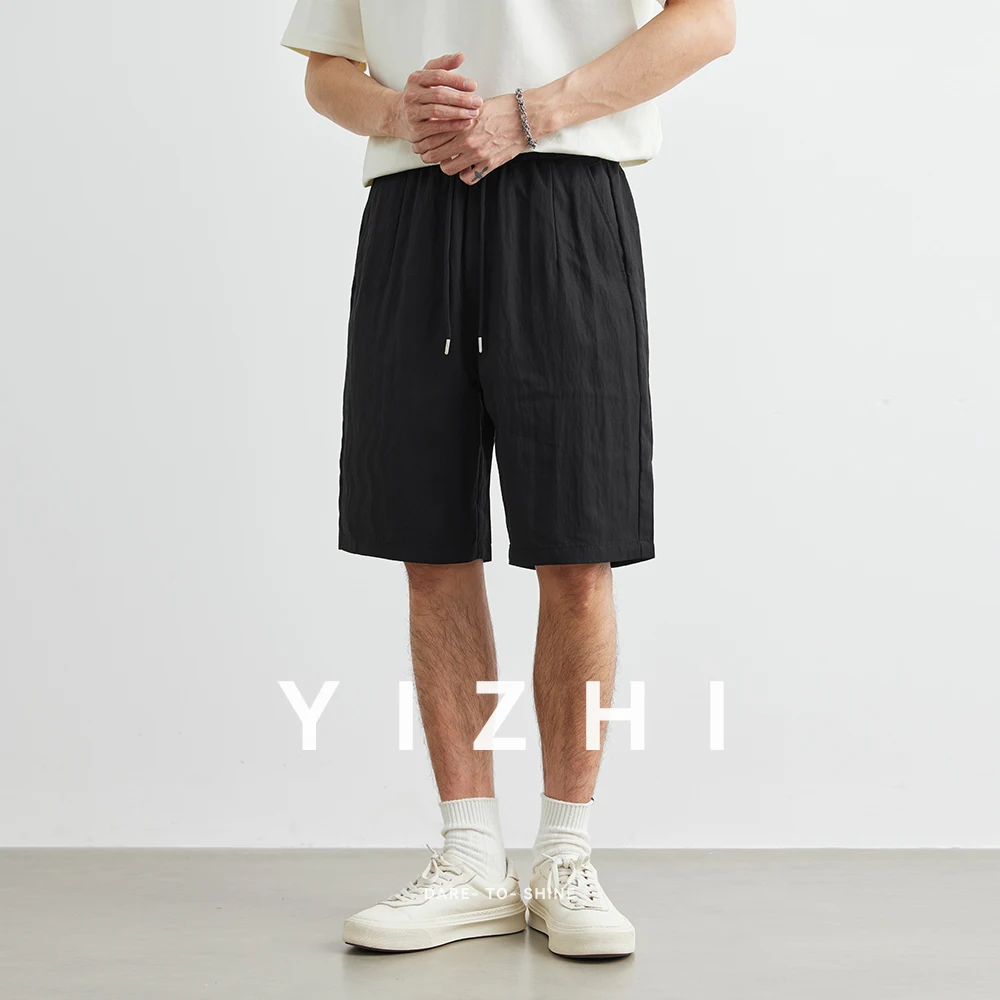 

Fashion Men's Clothing 2025 New Loose Straight Casual Pants Outdoor Sports Fitness Breathable Shorts Lyocell Men's Shorts