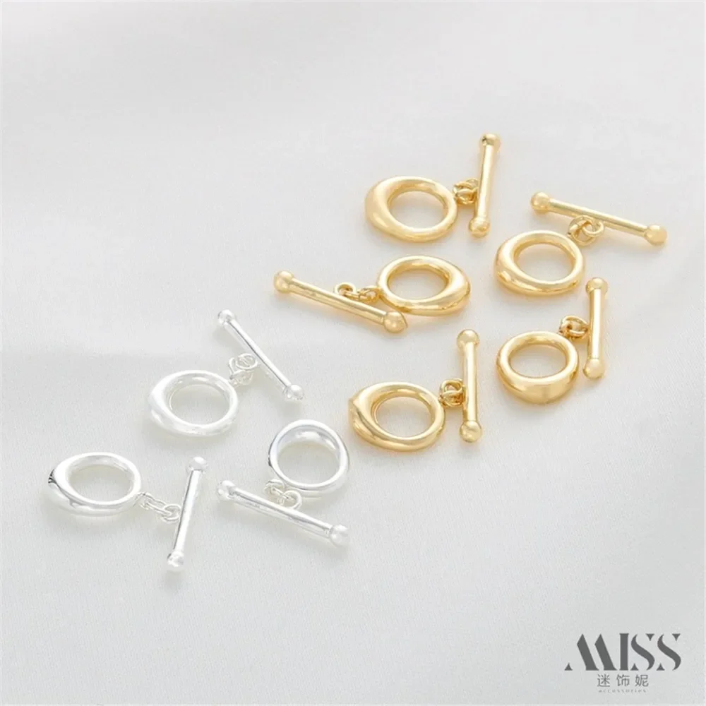 14K Gold-plated Smooth Surface Simple OT Buckle Connection Buckle DIY Pearl IQ Bracelet Necklace Accessories