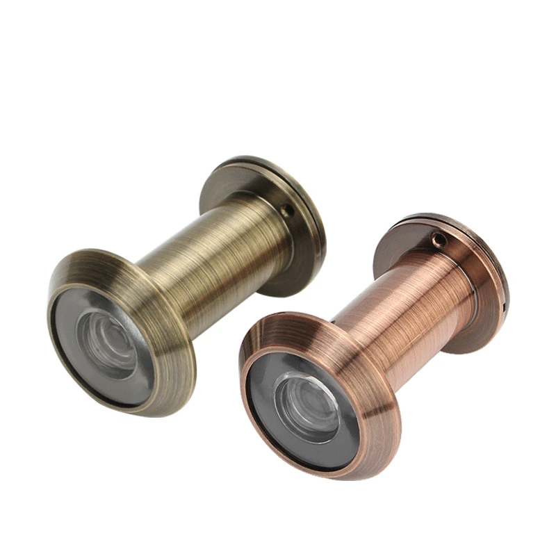 1pcs copper 200 Degree Wide Viewing Angle Peephole Security Door Viewers 14mm Hole Hidden Peephole Adjustable Glass Lens