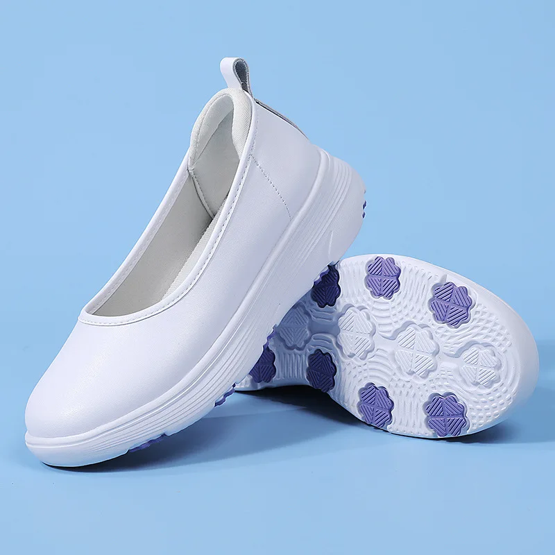 

Nurse shoes made of genuine leather with a soft sole for women breathable and breathable One foot hospital work shoes