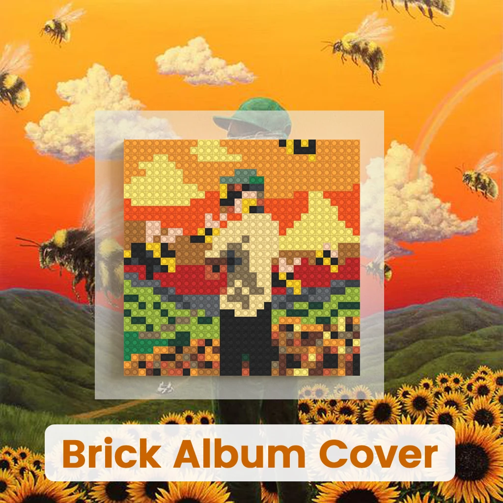 

T-Tyler the Creator Moc Building Blocks Pixel Art Mosaic Brick Painting Album Cover Poster Wall Picture Home Living Room Decor