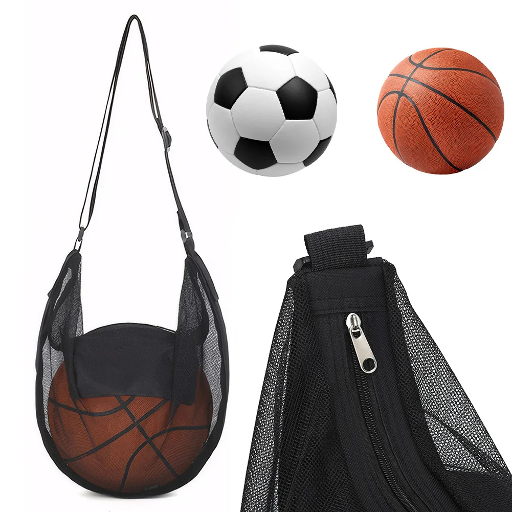 

Mesh Shoulder Bag Adjustable Shoulder Strap Sports Ball Bag Football Storage Bag for Carrying Volleyball Soccer Football