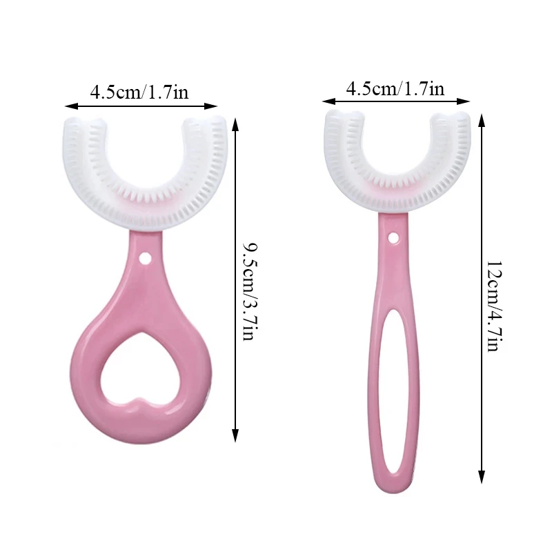 3Pcs 360 Degree U-shaped Toothbrush for Baby Children Teethers Brush Silicone Kids Teeth Oral Care Cleaning 2-12 year