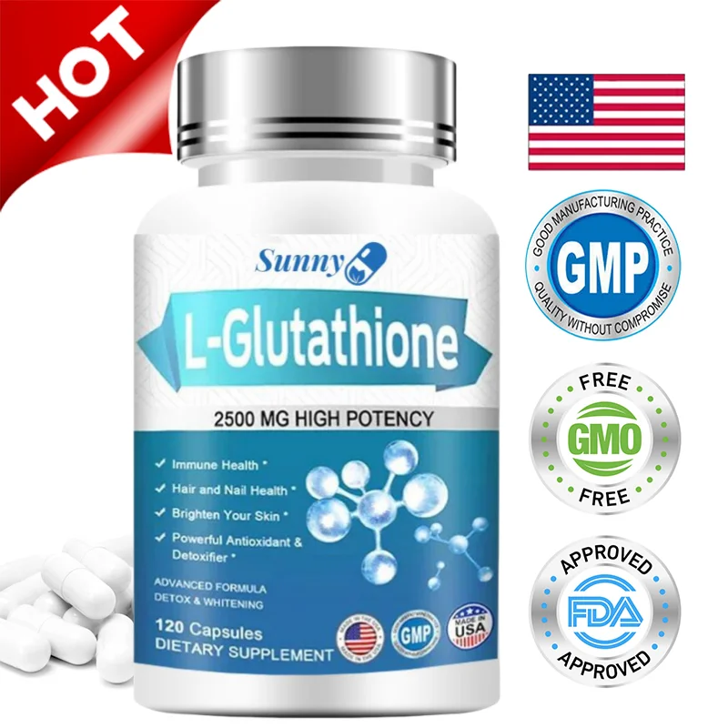 Liposomal Glutathione 2500mg Antioxidant for Clear Skin and Circulatory Health, Non-GMO, Gluten-Free