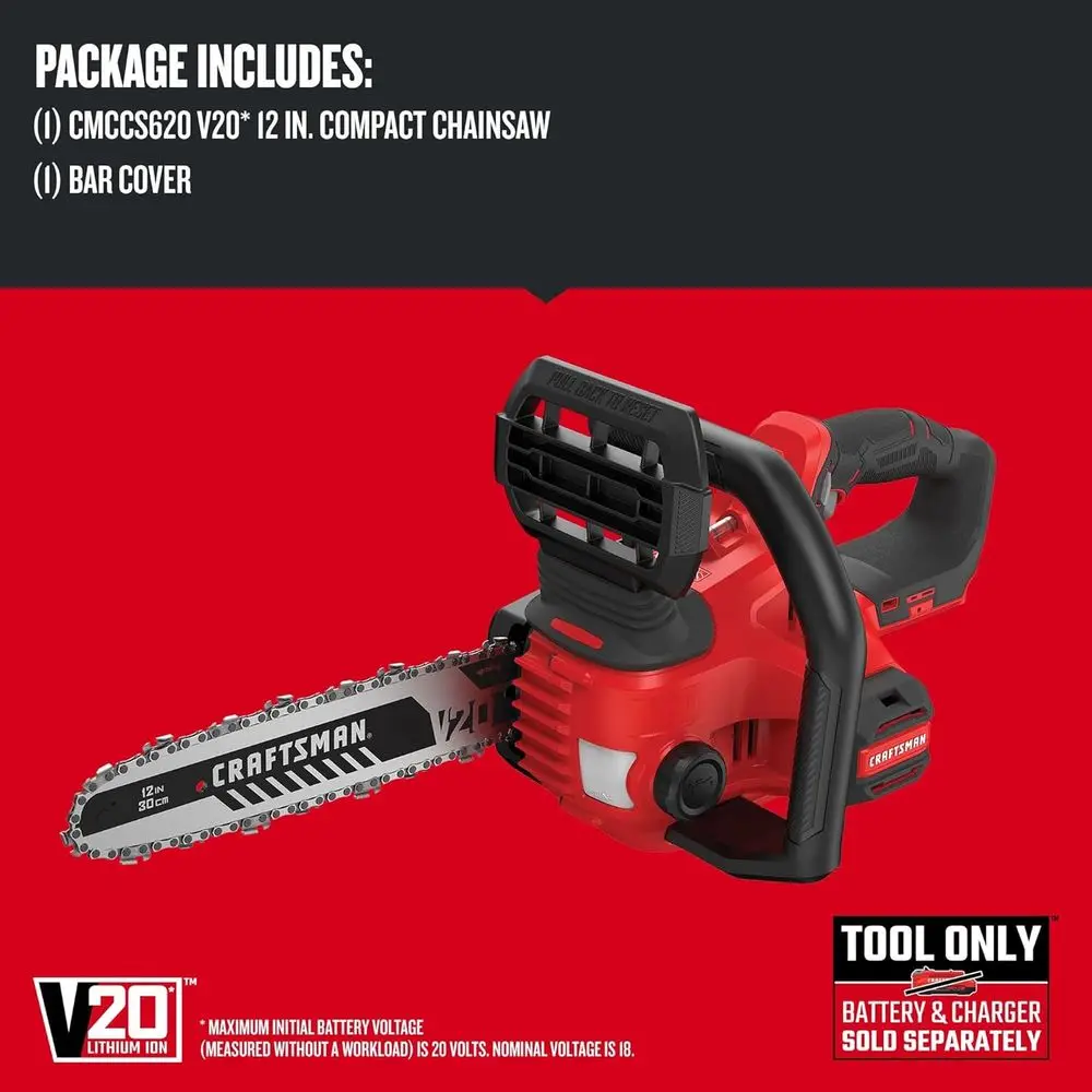 V20 Mini Chainsaw, Cordless, 12 inch, Bare Tool Only (CMCCS620B)
