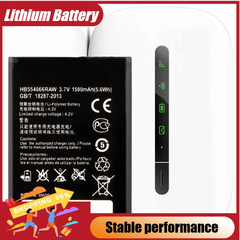 

HB554666RAW battery 3.7V 1500mAh For Huawei 4G Lte Wifi Router E5372 E5373 E5375 EC5377 E5330 Brand-New High Quality
