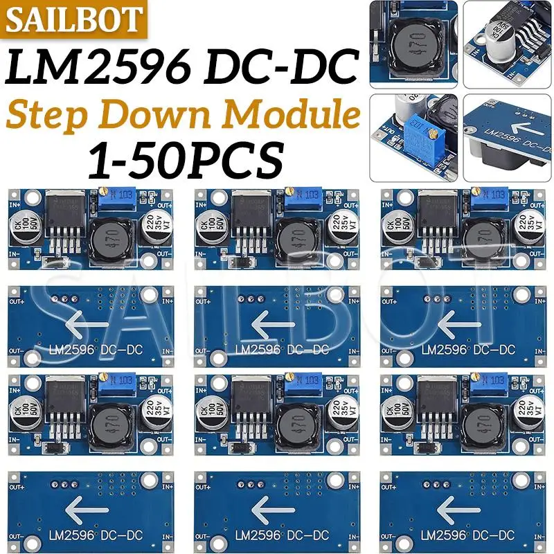 Module abaisseur LM2596S, alimentation cc à cc, haute efficacité pour convertisseur Buck, régulateur de tension réglable, Circuit de conversion