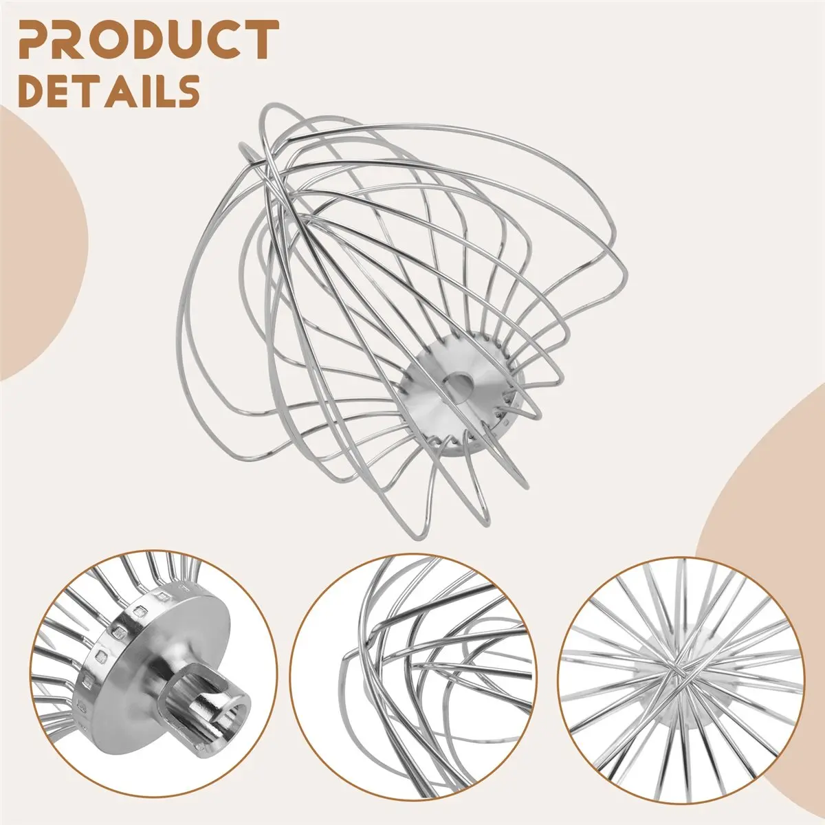 [A25M] KN211WW Stainless Steel 11-Wire Whip Attachment for Kitchenaid Bowl Lift Mixer 7QT Bowl Replacement Egg Beater Whisk