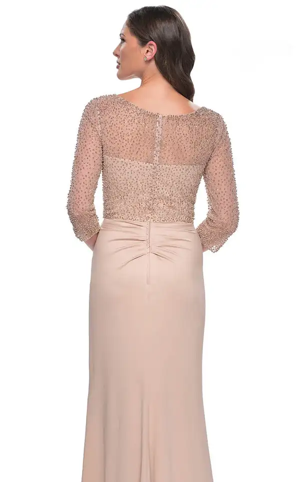 Robe longue en Jersey classique personnalisée, avec perles, plis croisés, à volants, col en v, robes d'occasion sur mesure, rétro exquis