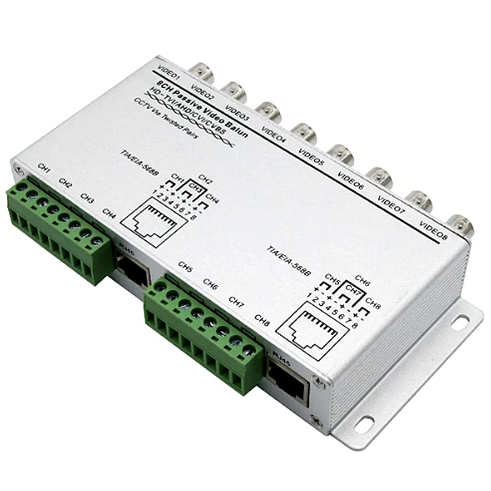 Superior-2X 8-CH UTP 720P/1080P HD Passive Video Balun Transceiver,BNC To Cat5/5E/6 RJ45(T568B)UTP Cable Converter Video
