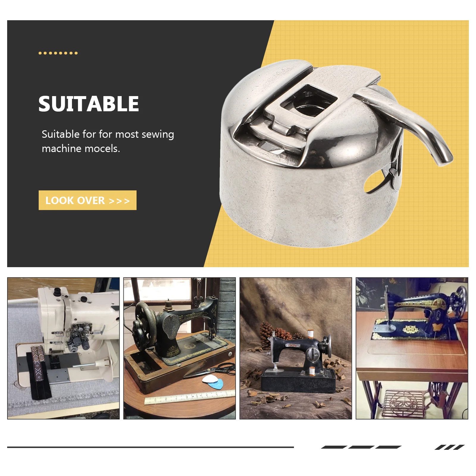 3Pcs Sewing Machine Bobbin Cases Portable Simple Operation Durable Silver Bobbin Cases Sewing Machine Supplies