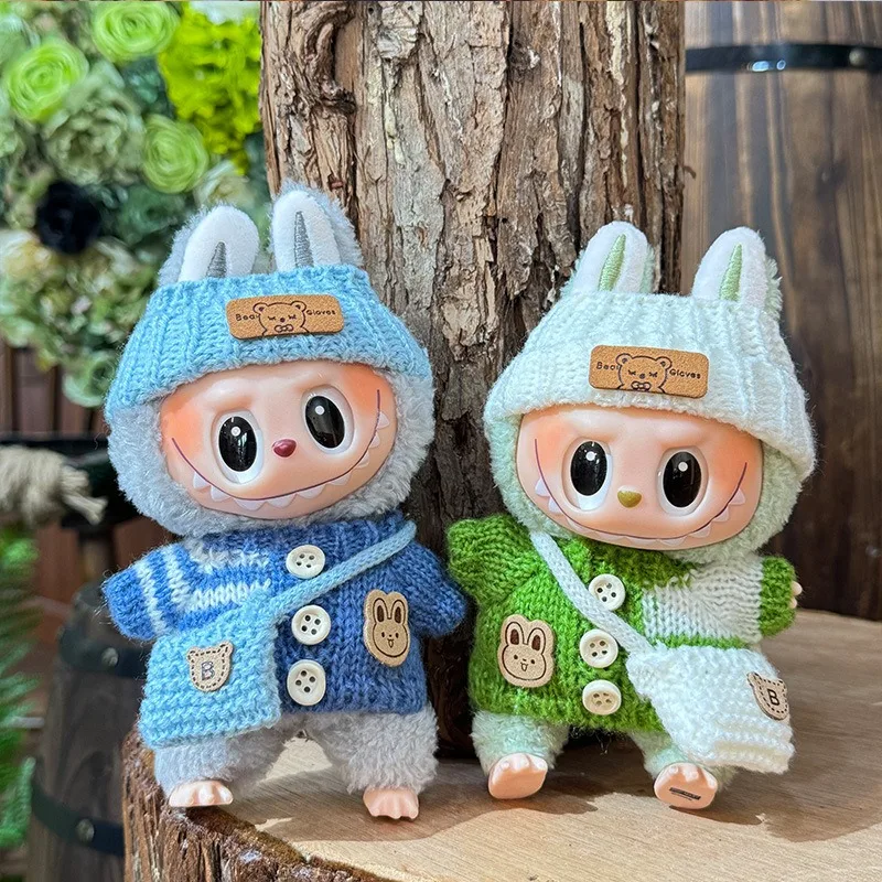 Labubu 3.0 Big in Energy Series Roupas Labubu Urso Suéter Conjunto de chapéu flangeado Combinando moda e fofura Labubu Ropa [sem boneca]