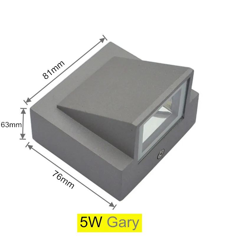 LED duvar lambası IP65 açık su geçirmez bahçe sundurma aydınlatma lambası 5W 10W Modern basit alüminyum iç mekan duvar ışığı