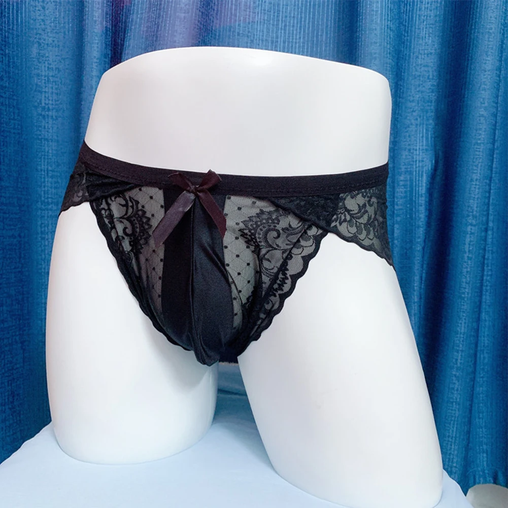 

Soft Comfort Women Panties For Men Sissy Pouch Lace Sheer Briefs Gay Male Crossdressing G-String Lingerie Low Rise Underwear A50