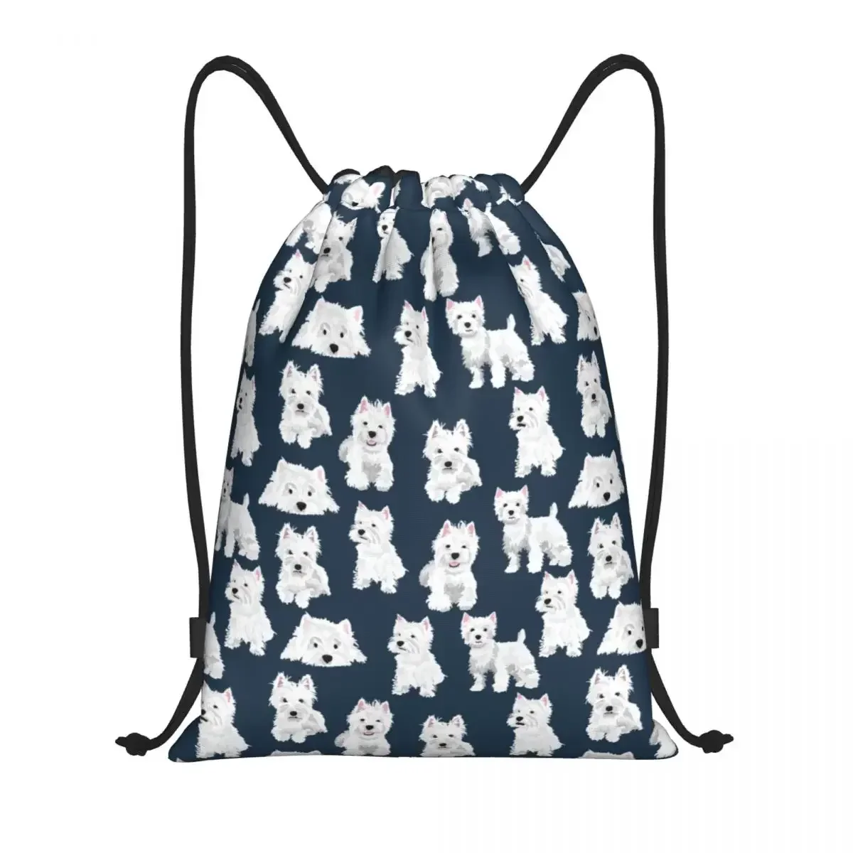 West Highland White Terrier Dog Drawstring Bags for Shopping Yoga Backpacks Men Women Cute Westie Puppy Sports Gym Sackpack